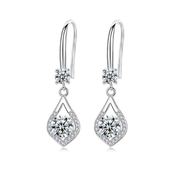 【E-078】925 Sterling Silver Moissanite Earrings