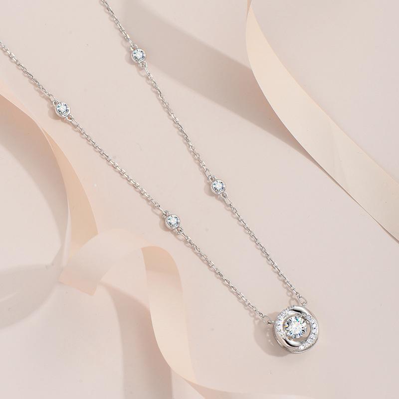 【N-201】925 Sterling Silver Moissanite Necklace