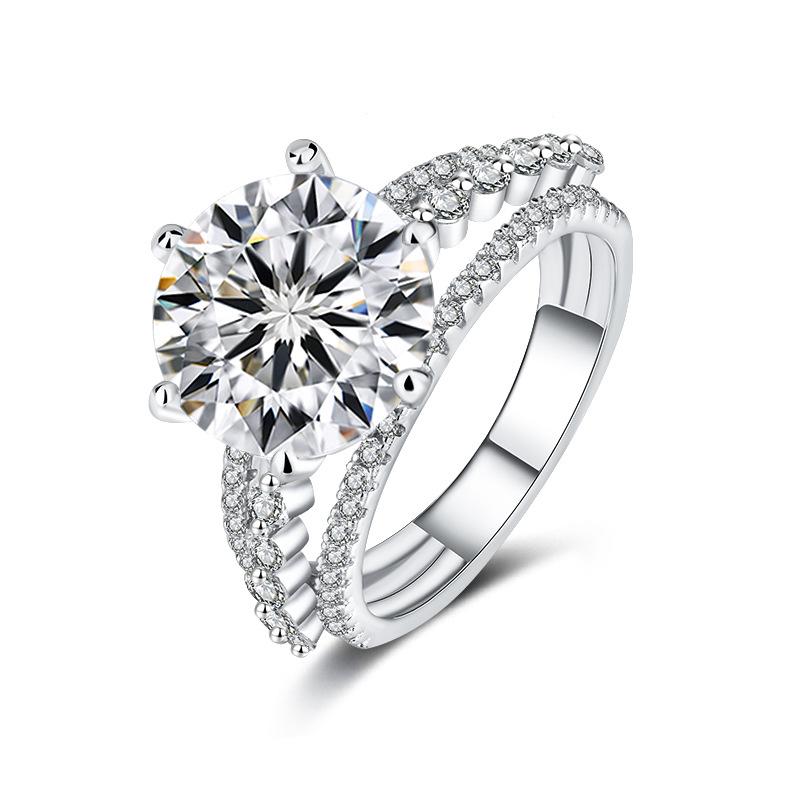 Timeless Moment】Synthetic Moissanite Rings Jewelry Set in 925 Sterling Silver