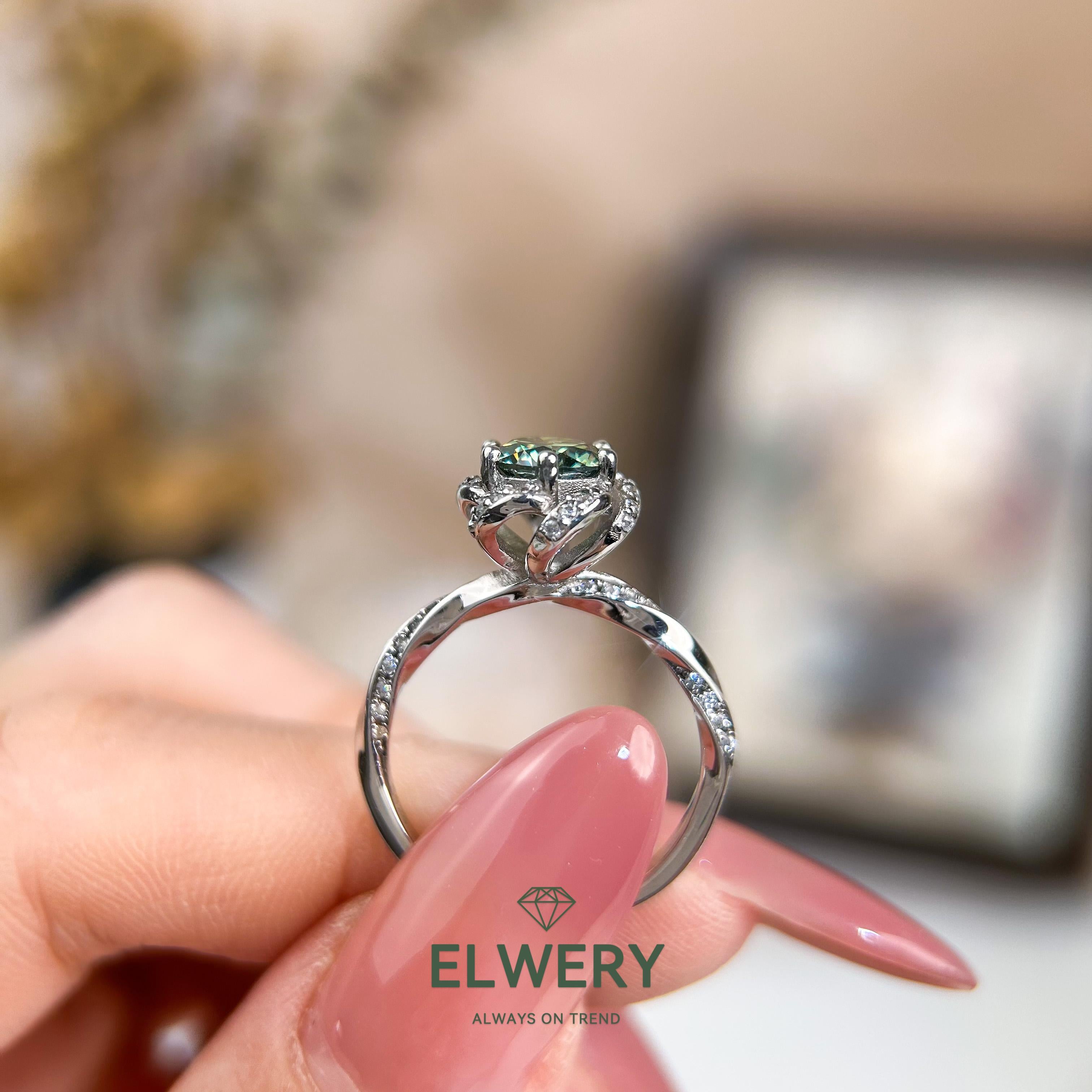 Bouquet】Synthetic Moissanite Rings Jewelry