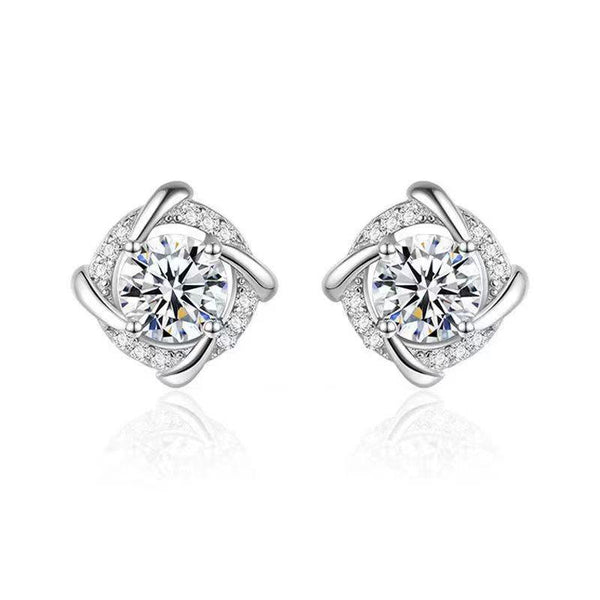 【E-111】925 Sterling Silver Moissanite Earrings