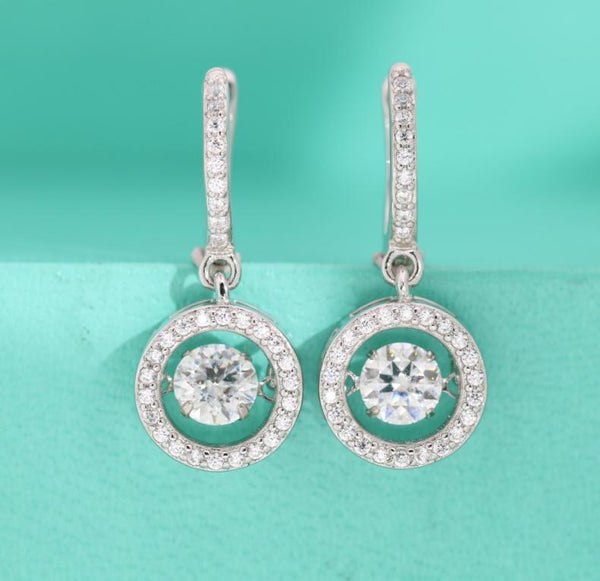 【E-094】925 Sterling Silver Moissanite Earrings