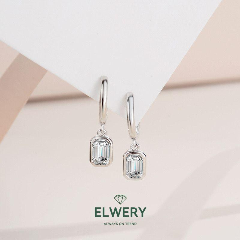 Emerald】Synthetic Moissanite Earrings Jewelry Set in 925 Sterling Silver-Beauty Women Gift Holiday Friends