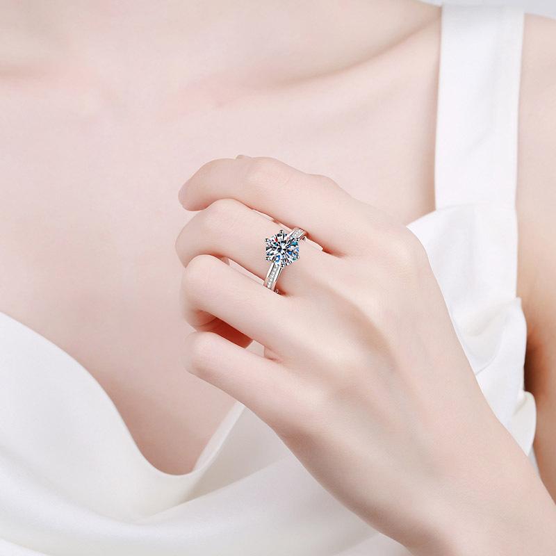 【R-351】925 Sterling Silver Moissanite Ring