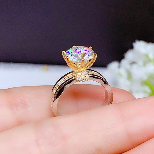 【R-351】925 Sterling Silver Moissanite Ring