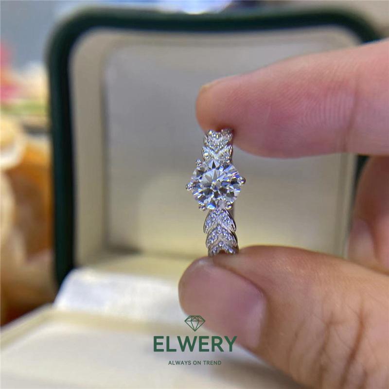 Ear of Rice】Synthetic Moissanite Rings Jewelry Set in 925 Sterling Silver