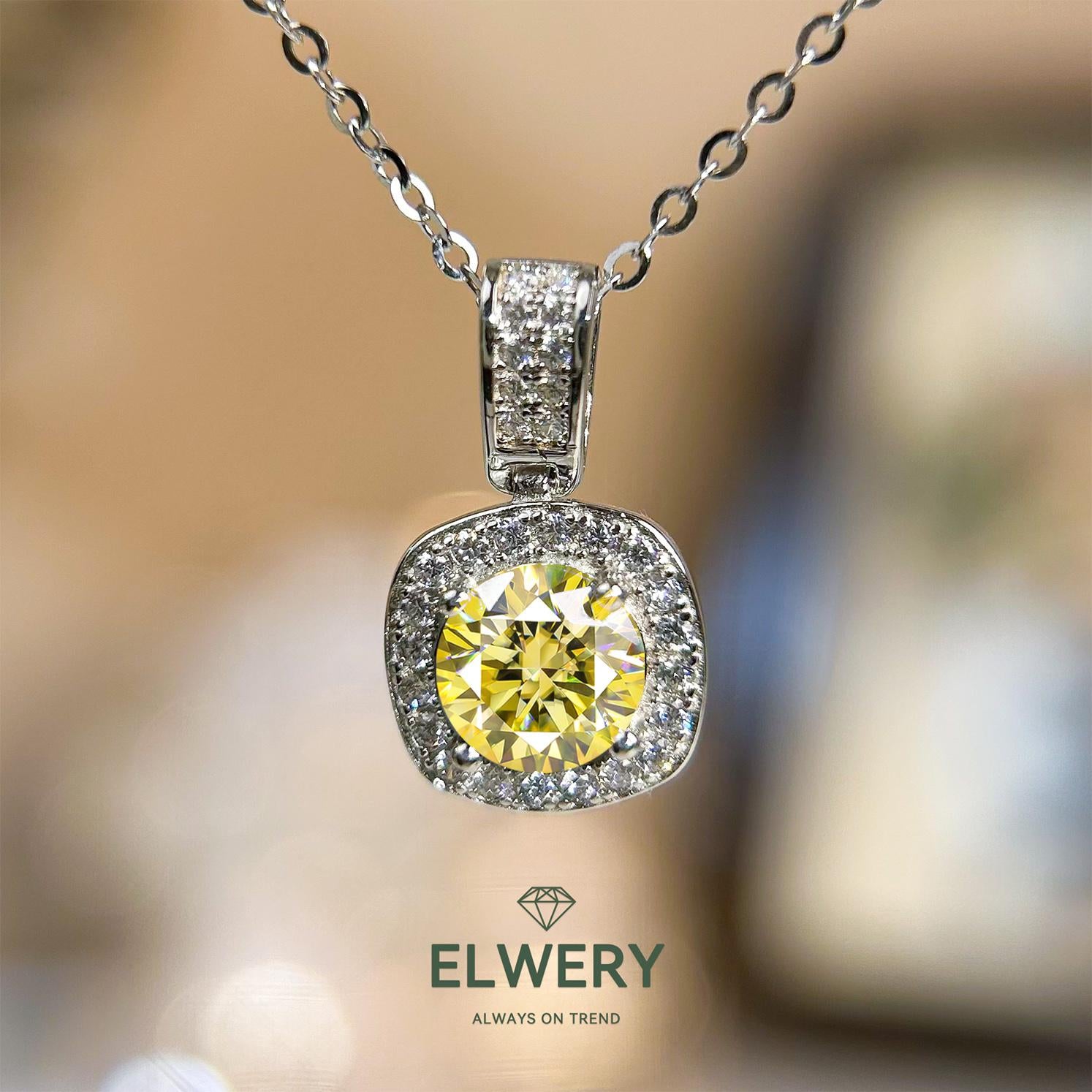 Classic Cushion】Synthetic Moissanite Necklace Jewelry