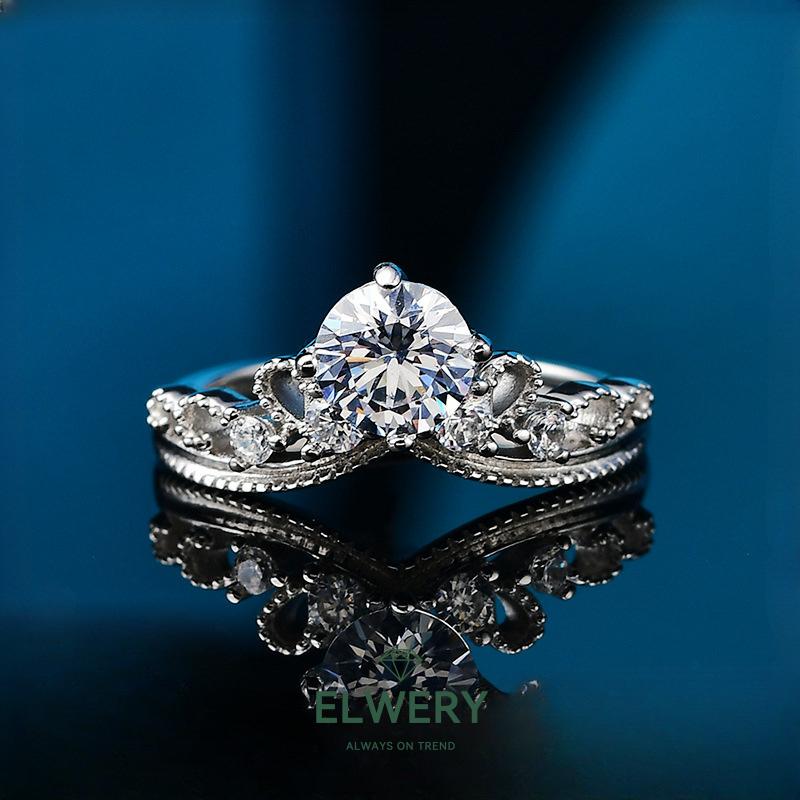 Queen's Crown】Synthetic Moissanite Rings Jewelry Set in 925 Sterling Silver