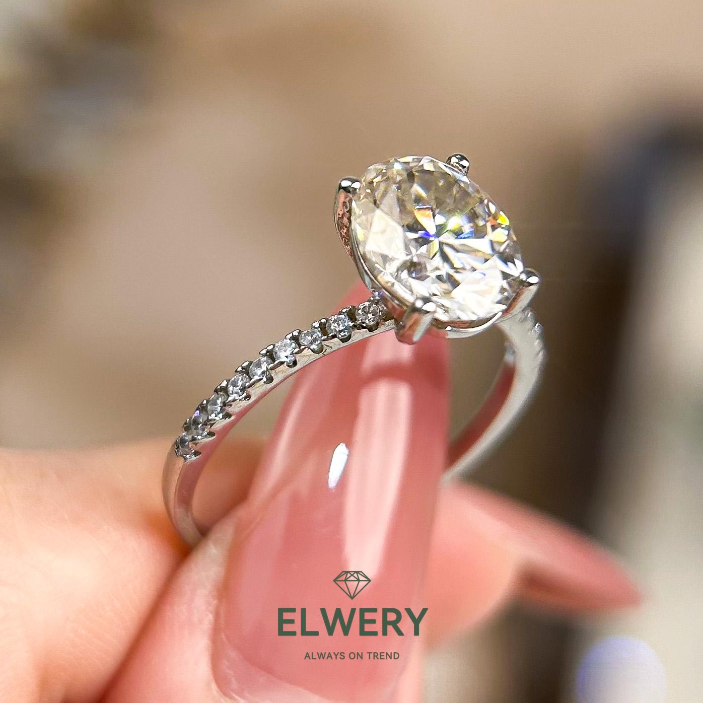 Oval Egg】Synthetic Moissanite Rings Jewelry