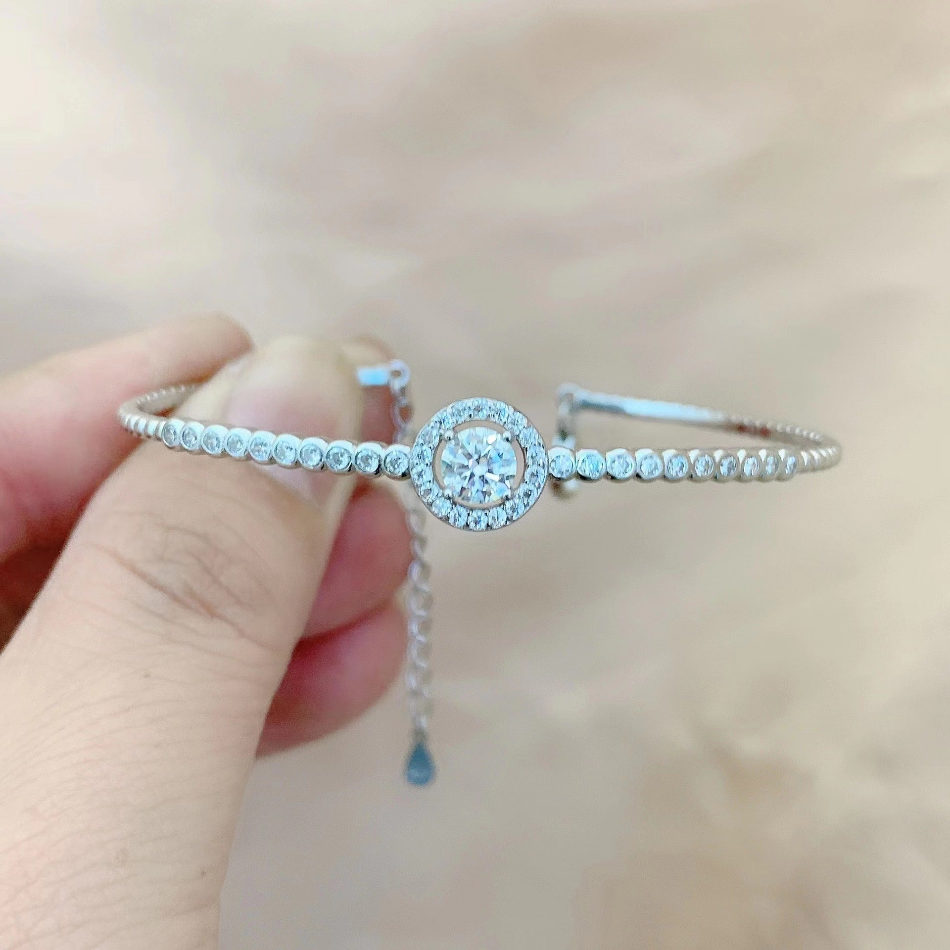 【BM-103】925 Sterling Silver Moissanite Bracelet