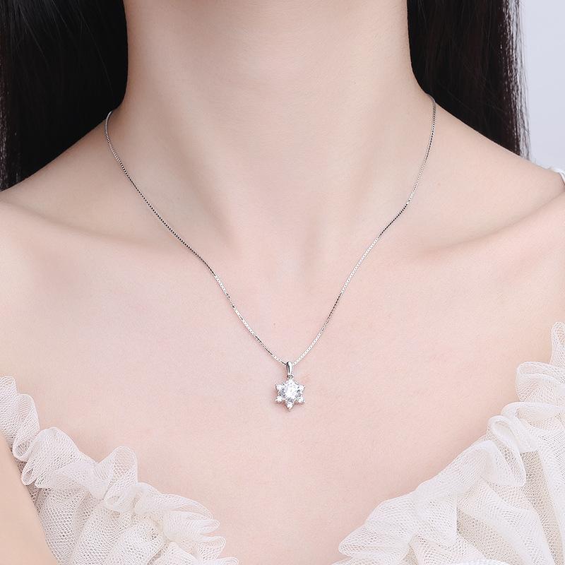 【N-666】925 Sterling Silver Moissanite Necklace