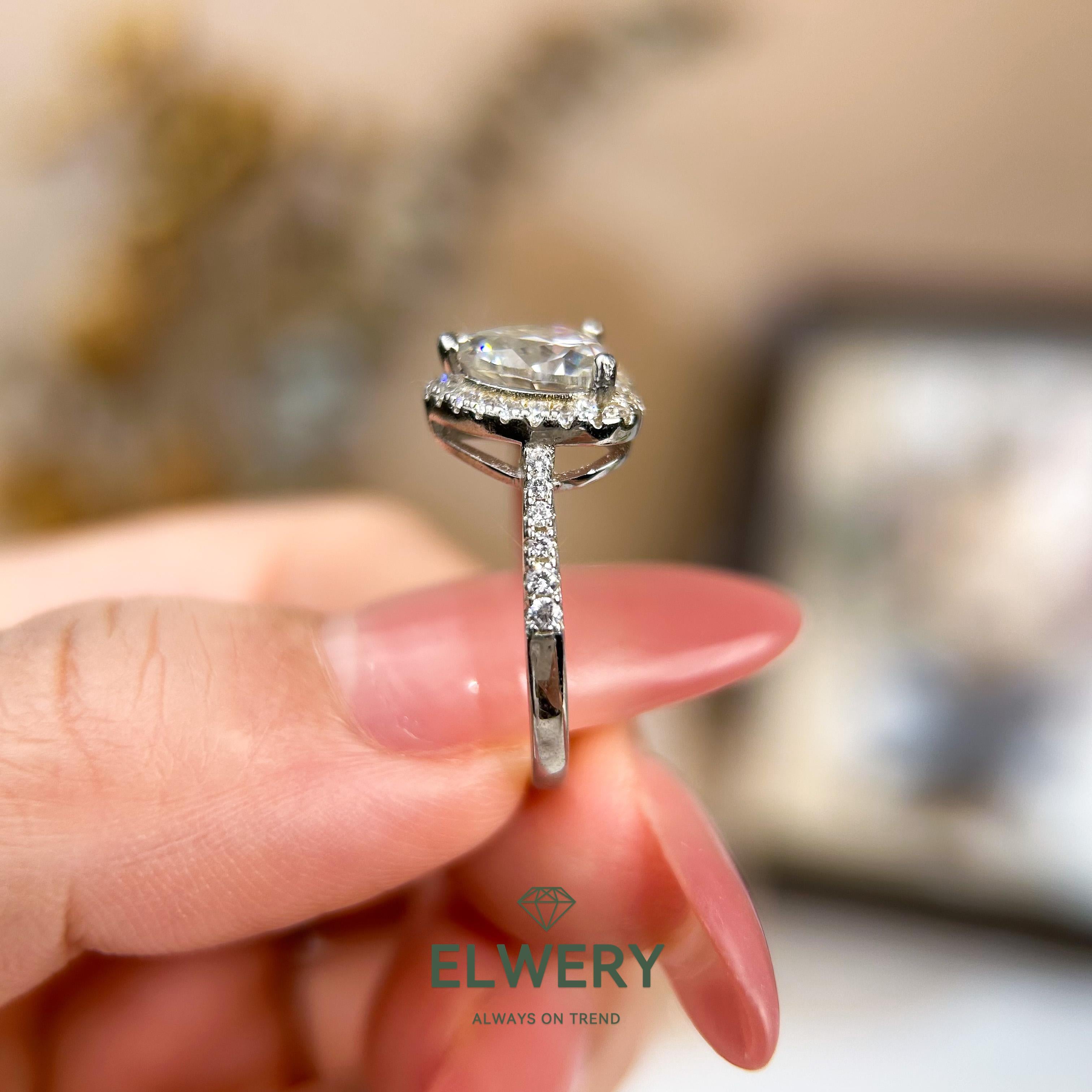 Fiery Love】Synthetic Moissanite Rings Jewelry