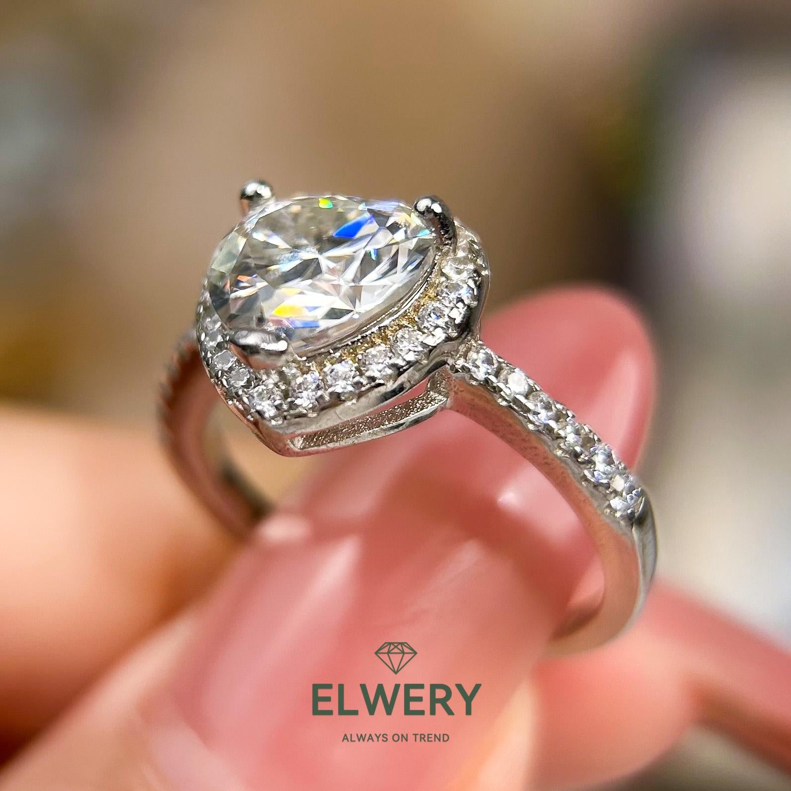 Fiery Love】Synthetic Moissanite Rings Jewelry