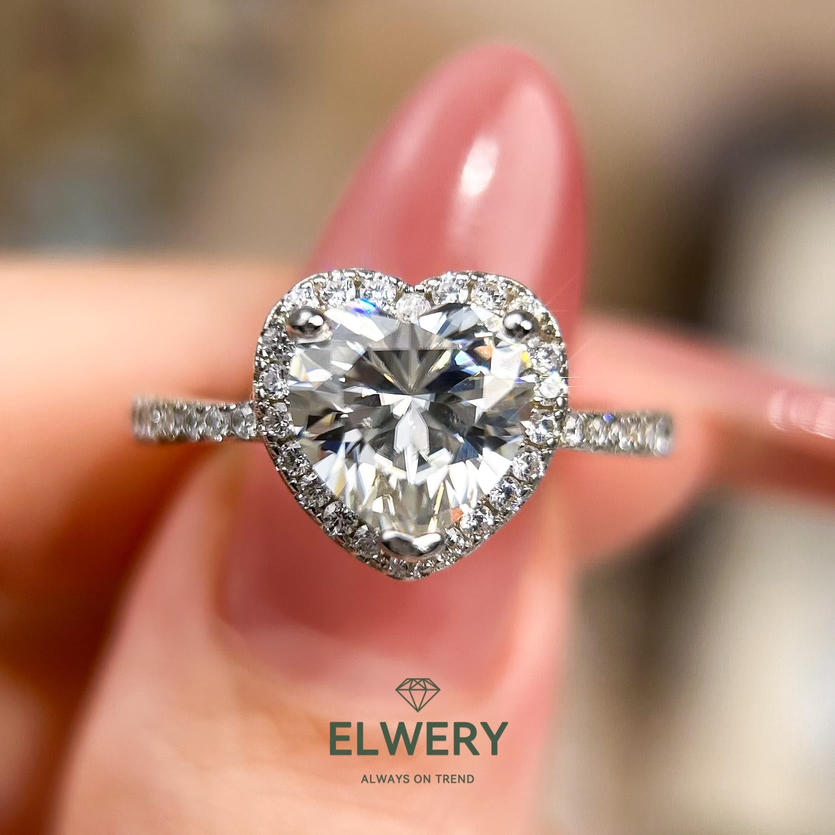 Fiery Love】Synthetic Moissanite Rings Jewelry