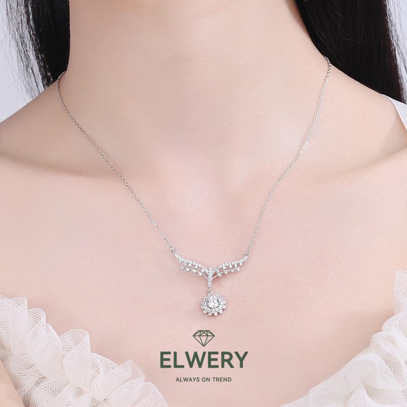 Angel Wings】Synthetic Moissanite Necklace Jewelry