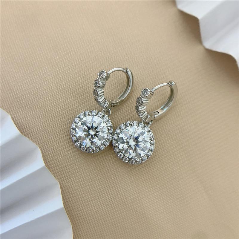 【E-080】925 Sterling Silver Moissanite Earrings