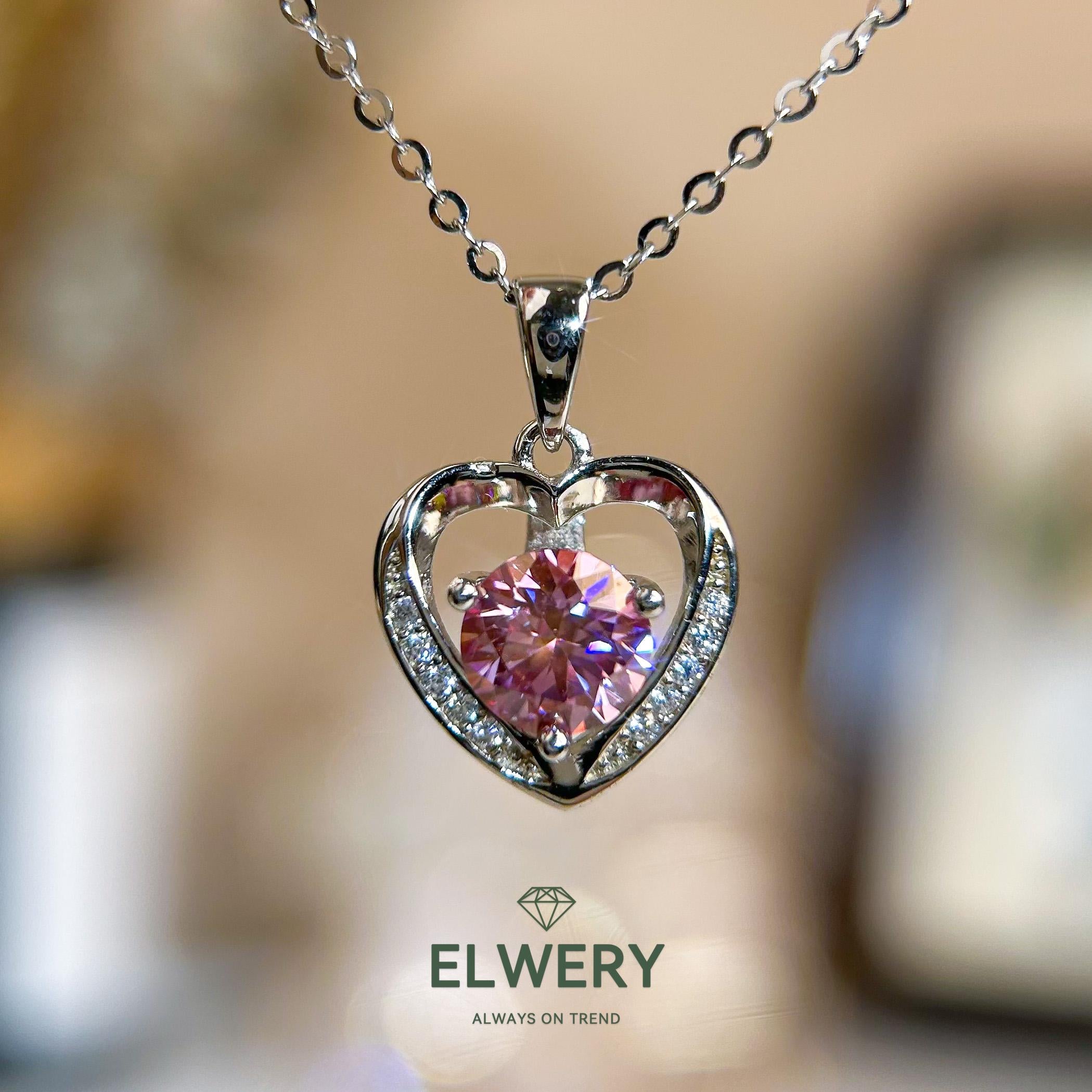 Blazing Heart】Synthetic Moissanite Necklace