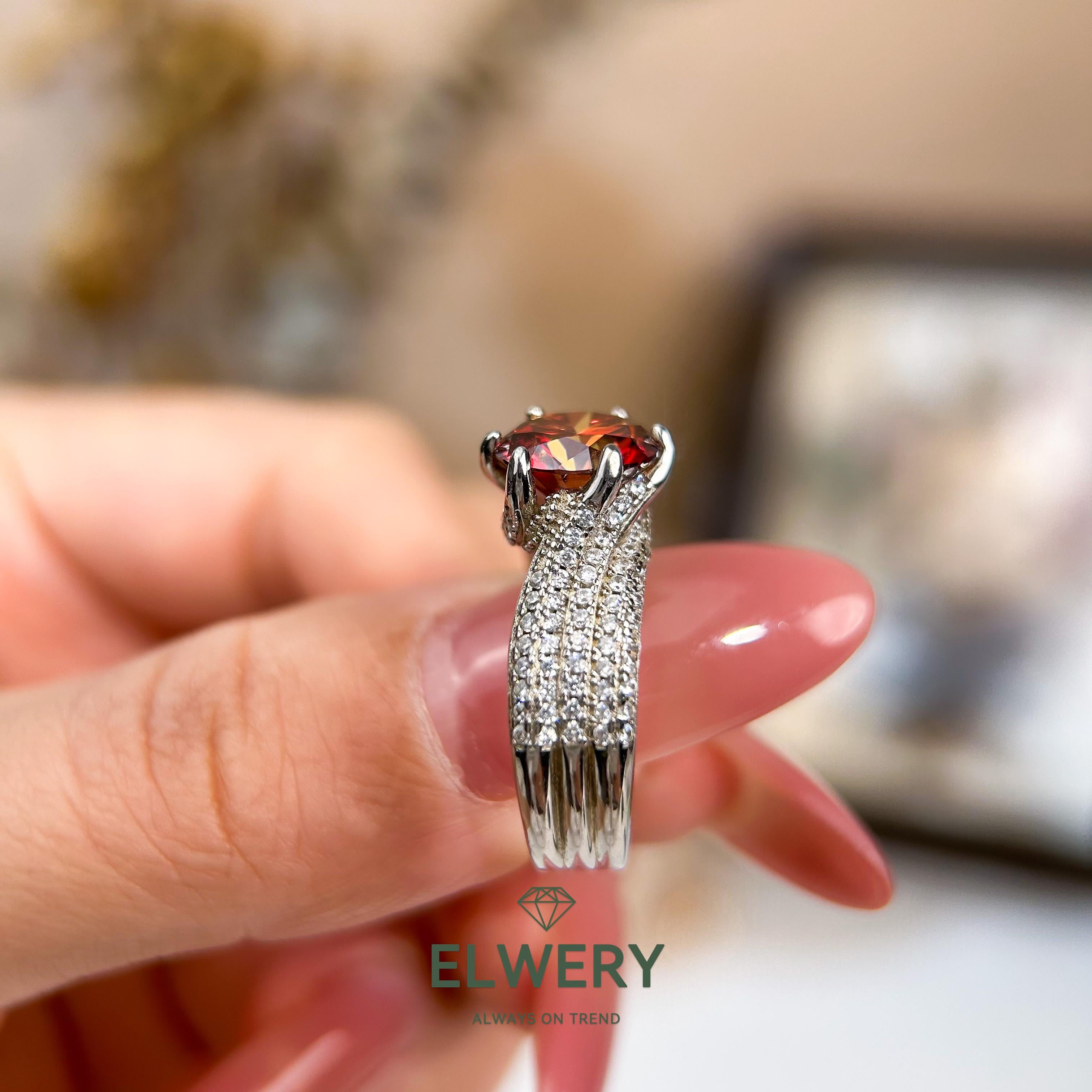 Ribbon】Synthetic Moissanite Rings Jewelry