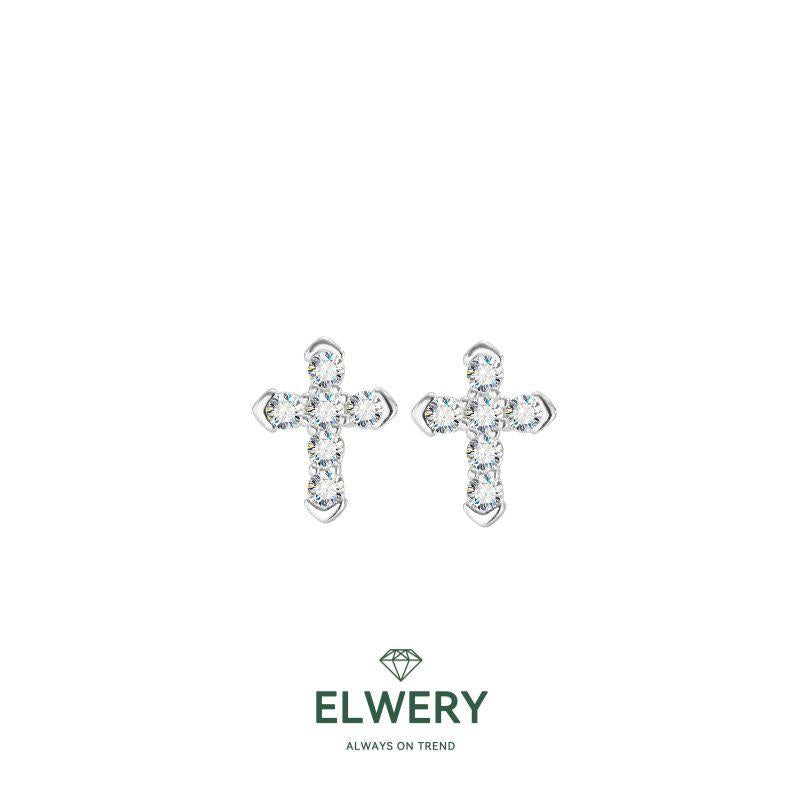 Crucifix】Synthetic Moissanite Earrings Jewelry Set in 925 Sterling Silver-Beauty Women Gift Holiday Friends