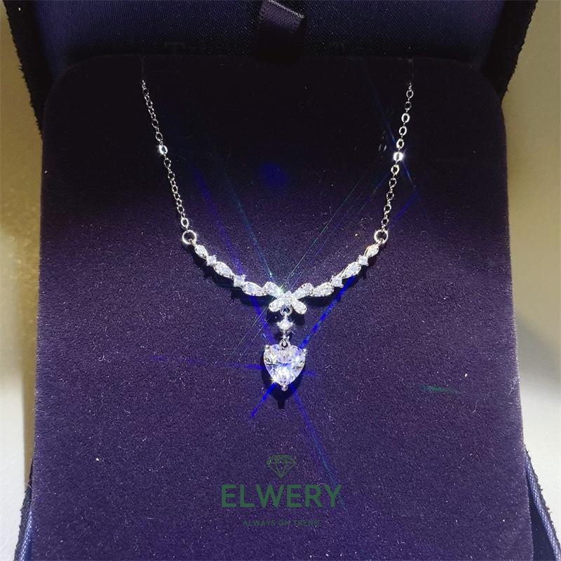 Butterfly Kiss】Synthetic Moissanite Necklace Jewelry Set in 925 Sterling Silver