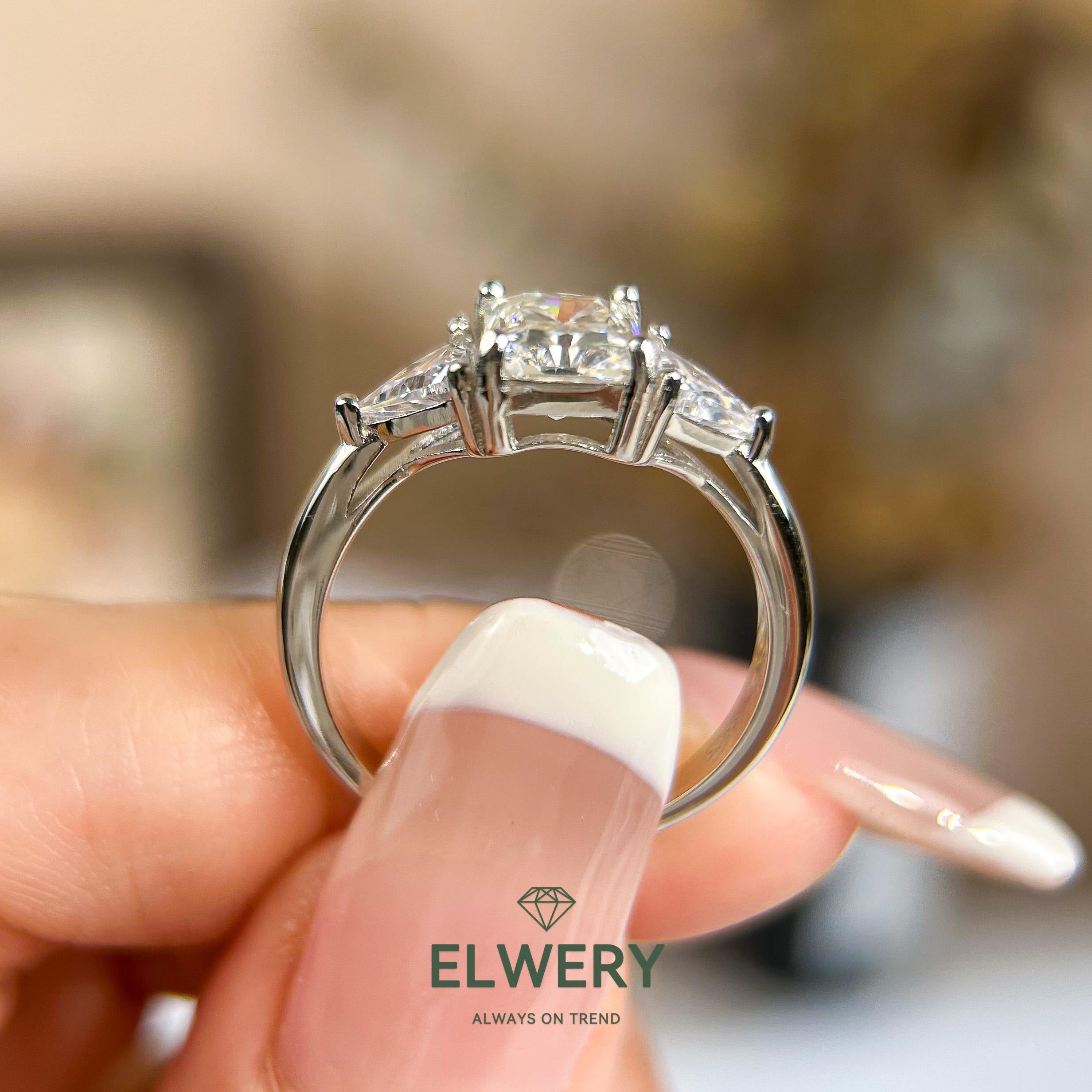 Princess Hexagon】Synthetic Moissanite Rings Jewelry