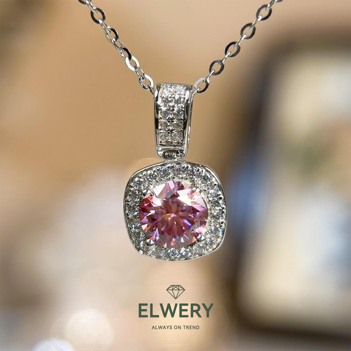 Classic Cushion】Synthetic Moissanite Necklace Jewelry