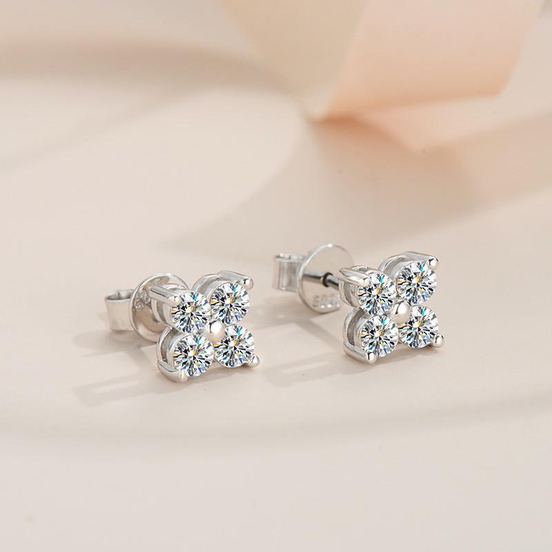 E-201】925 Sterling Silver Moissanite Earrings (NO GRA Certificate For Promotional Models)