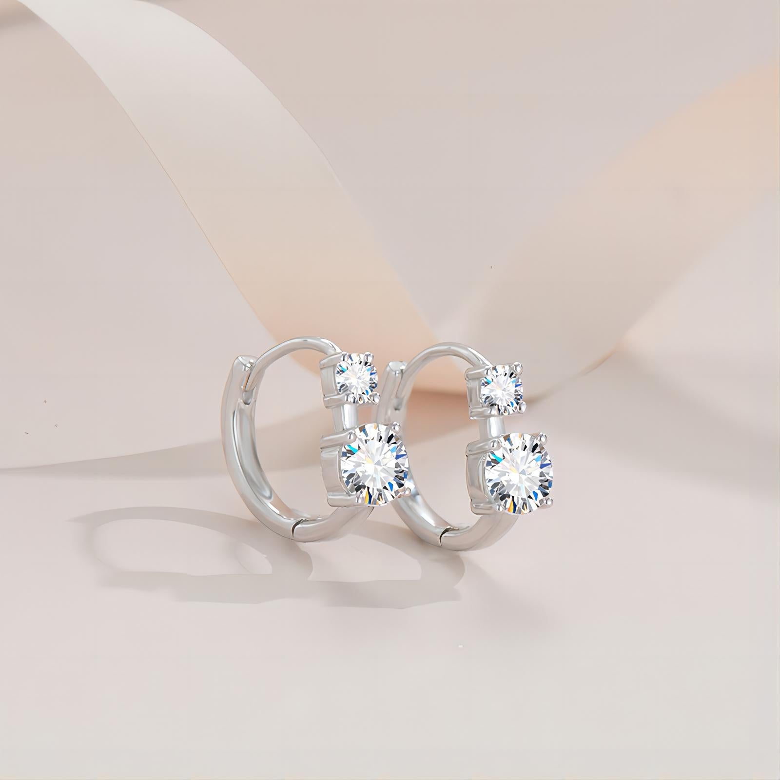 【E-205】925 Sterling Silver Moissanite Earrings