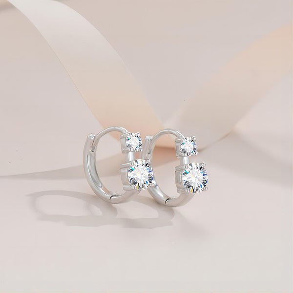 【E-205】925 Sterling Silver Moissanite Earrings