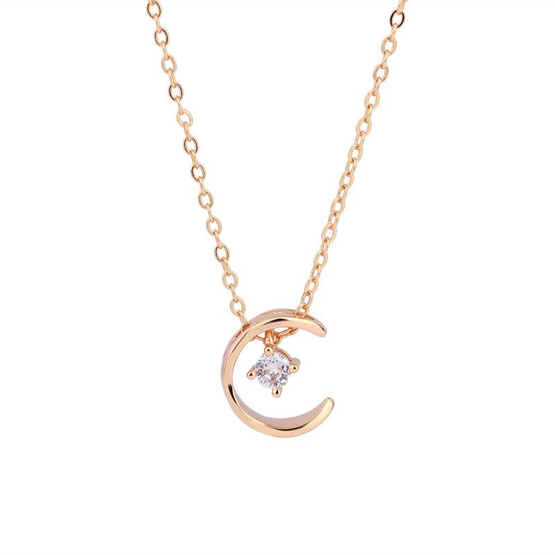 N-197】Golden plated Moissanite Necklace