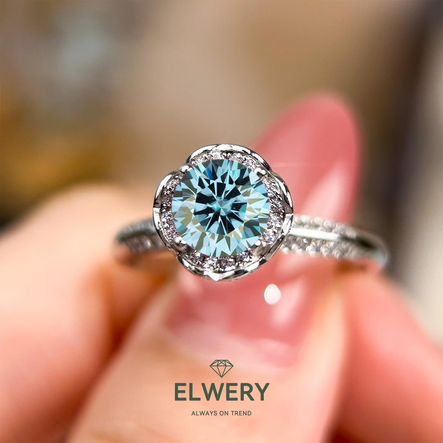 Fancy】Synthetic Moissanite Rings Jewelry