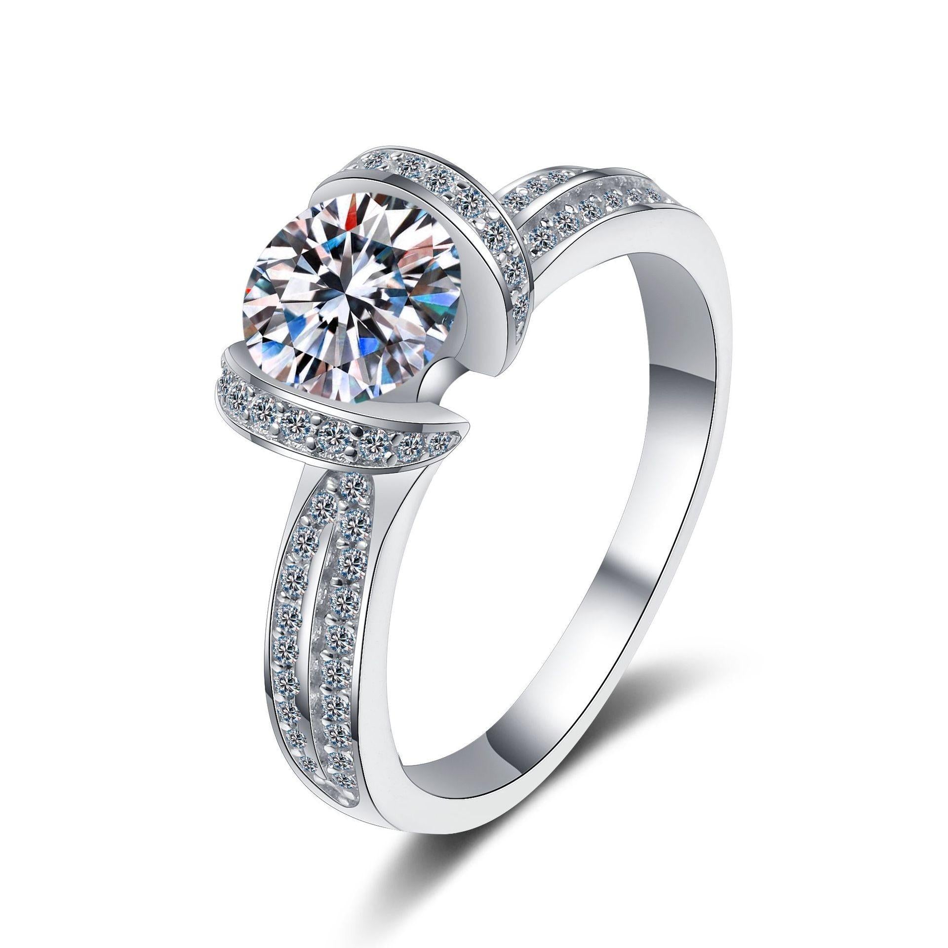 【R-359】925 Sterling Silver Moissanite rings