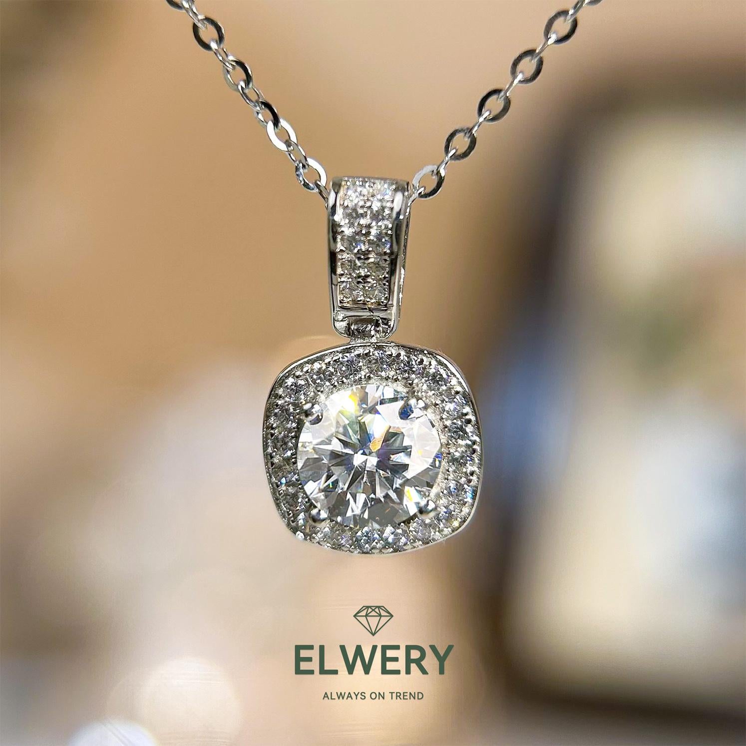 Classic Cushion】Synthetic Moissanite Necklace Jewelry