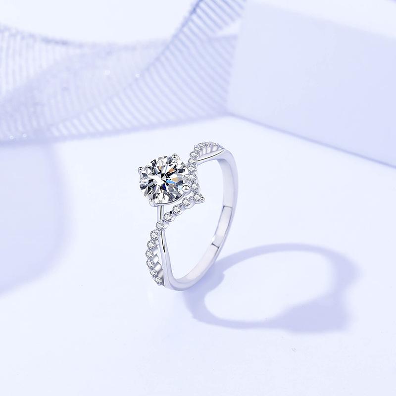 【R-1304】925 Sterling Silver Moissanite rings