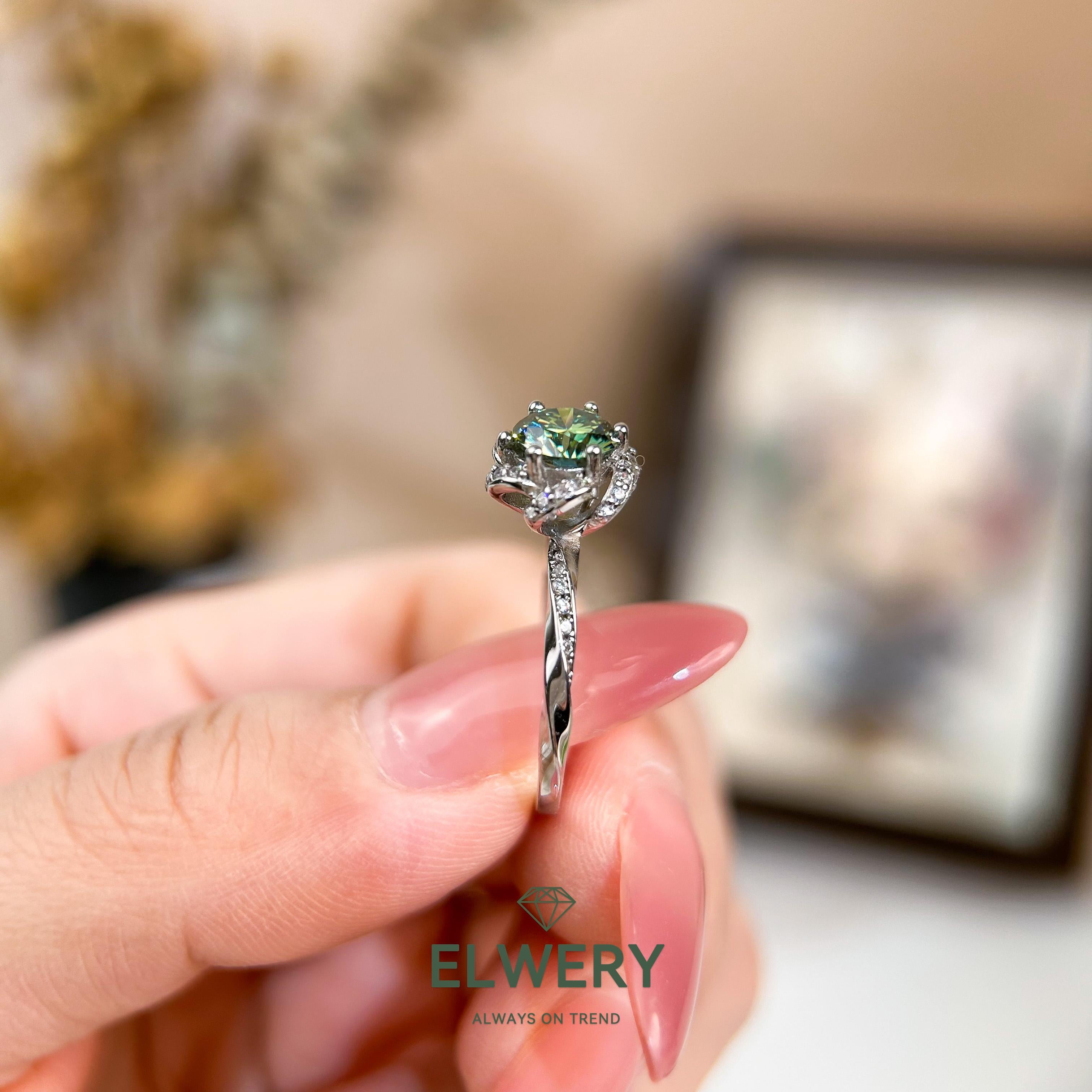 Bouquet】Synthetic Moissanite Rings Jewelry