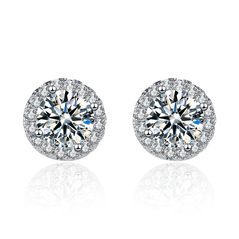 【E-001】925 Sterling Silver Moissanite earrings