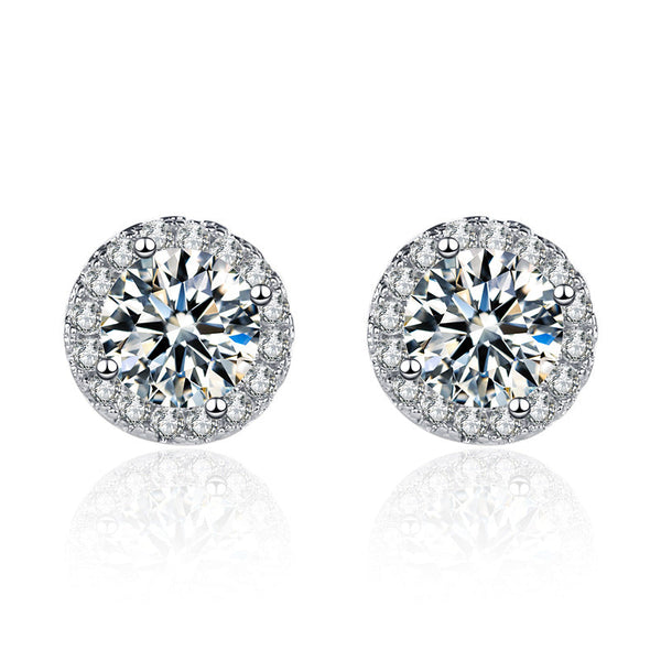 【E-001】925 Sterling Silver Moissanite earrings