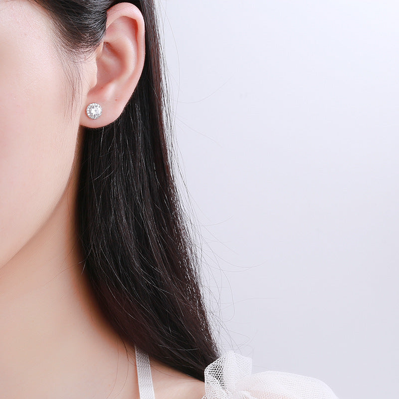 【E-001】925 Sterling Silver Moissanite earrings