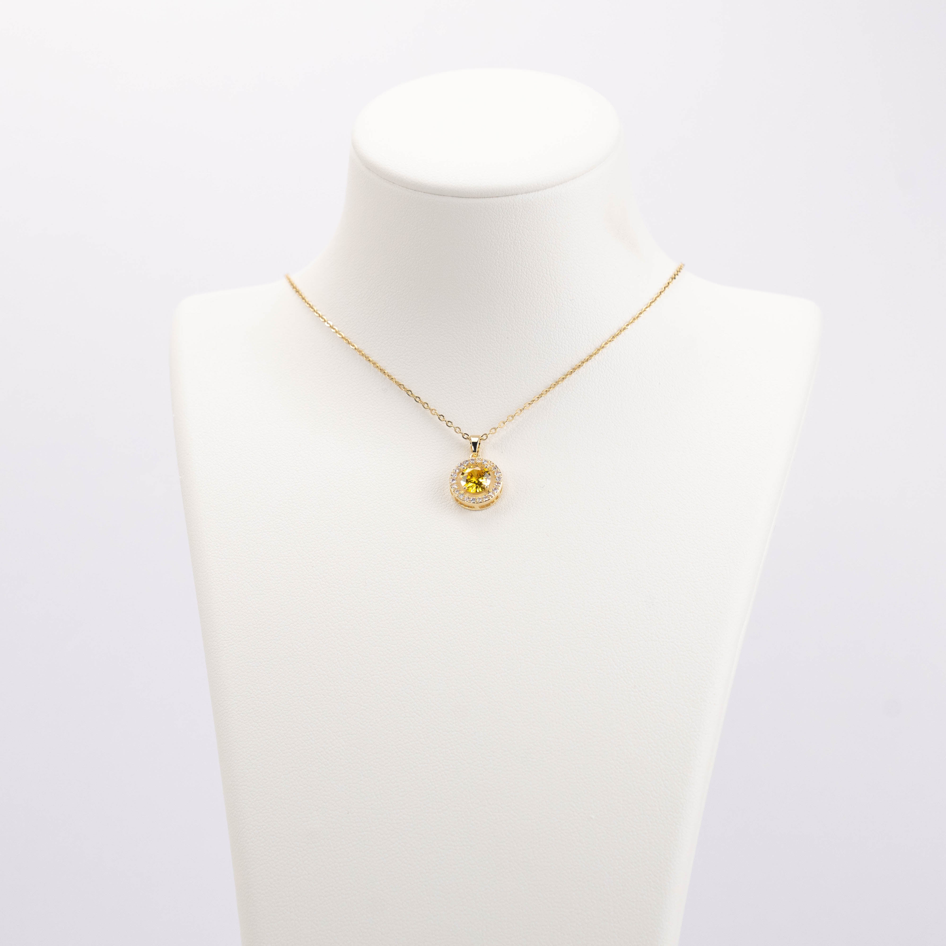 【N-DZR435】Plated 14k Gold Zircon Necklace