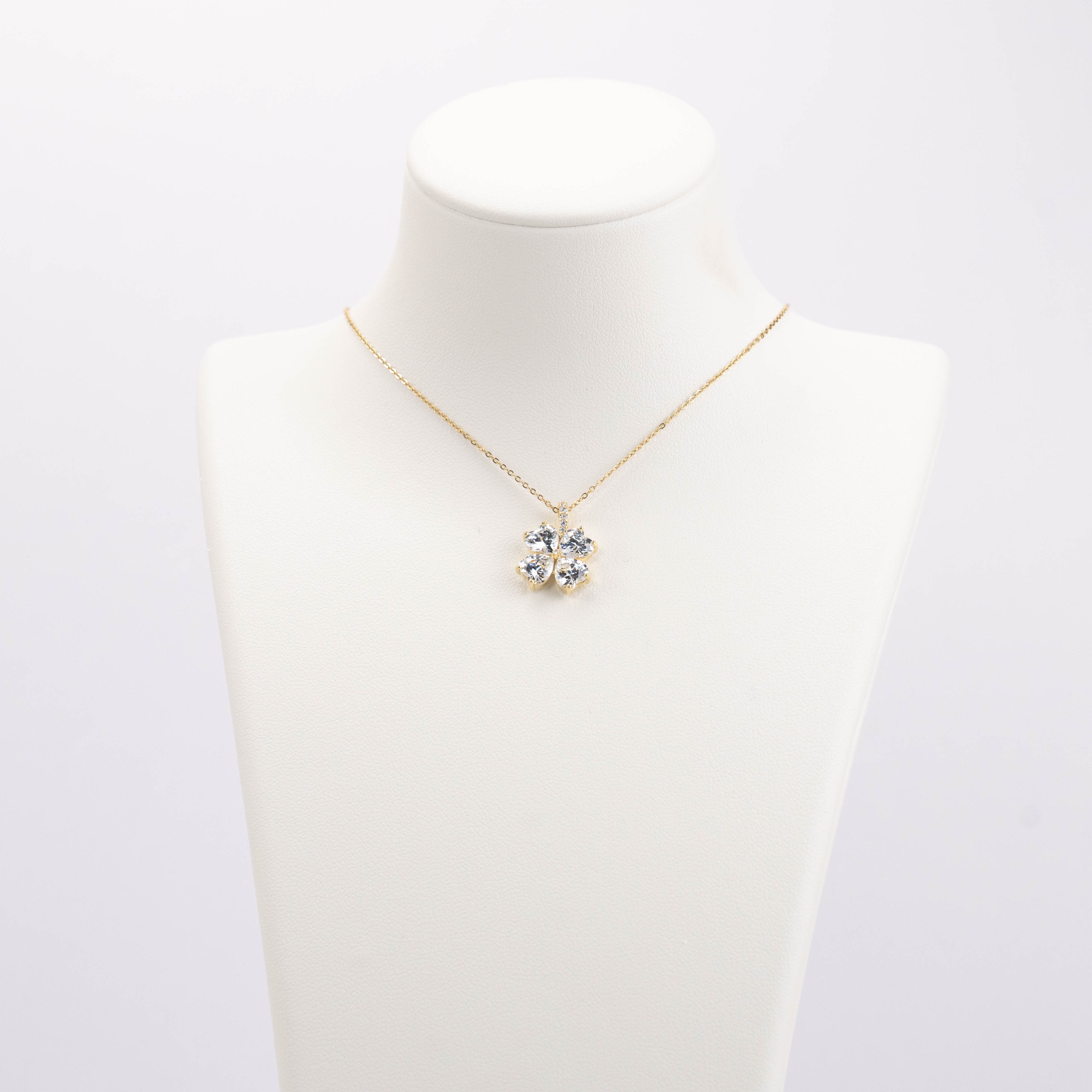 【N-DZR523】Plated 14k Gold Zircon Necklace