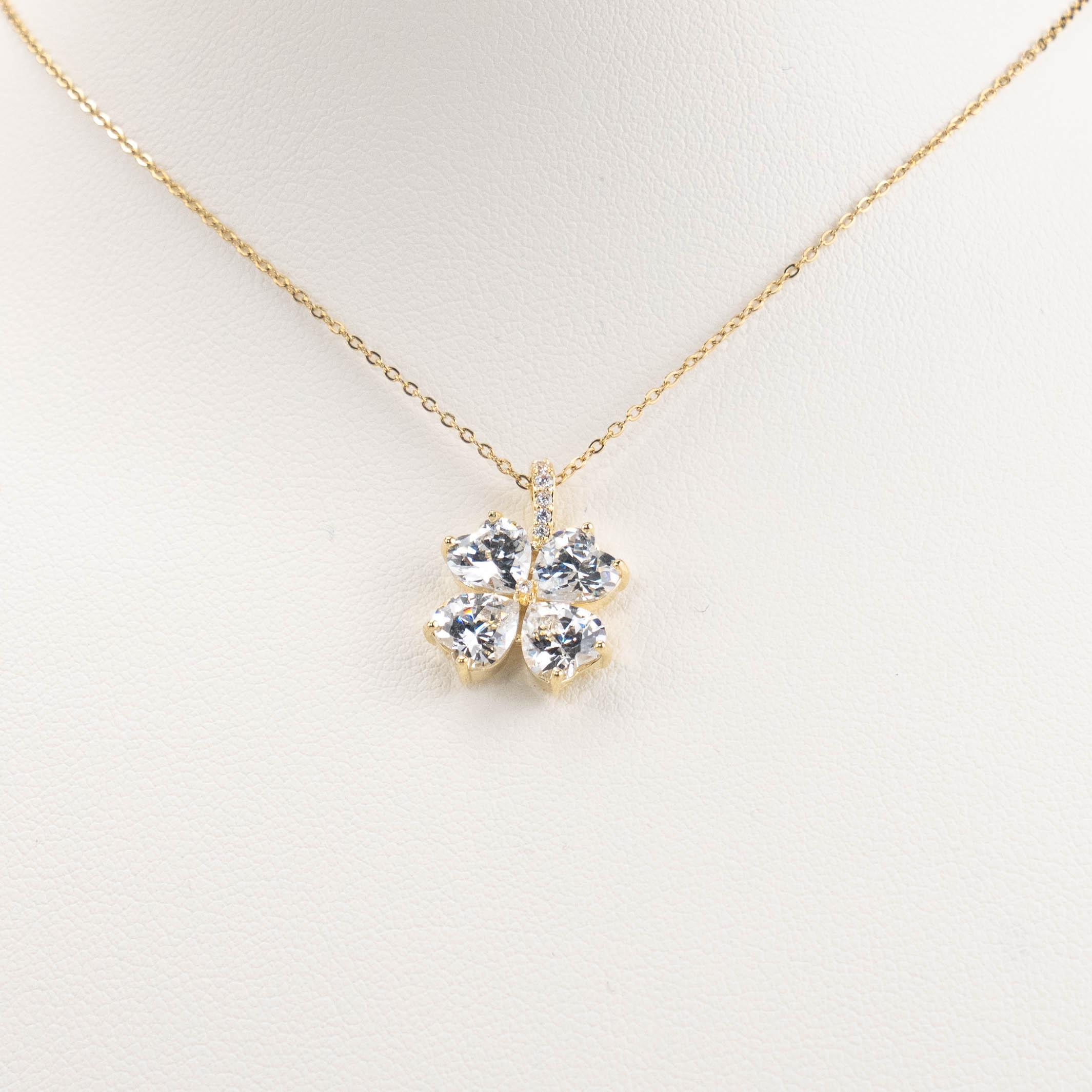 【N-DZR523】Plated 14k Gold Zircon Necklace