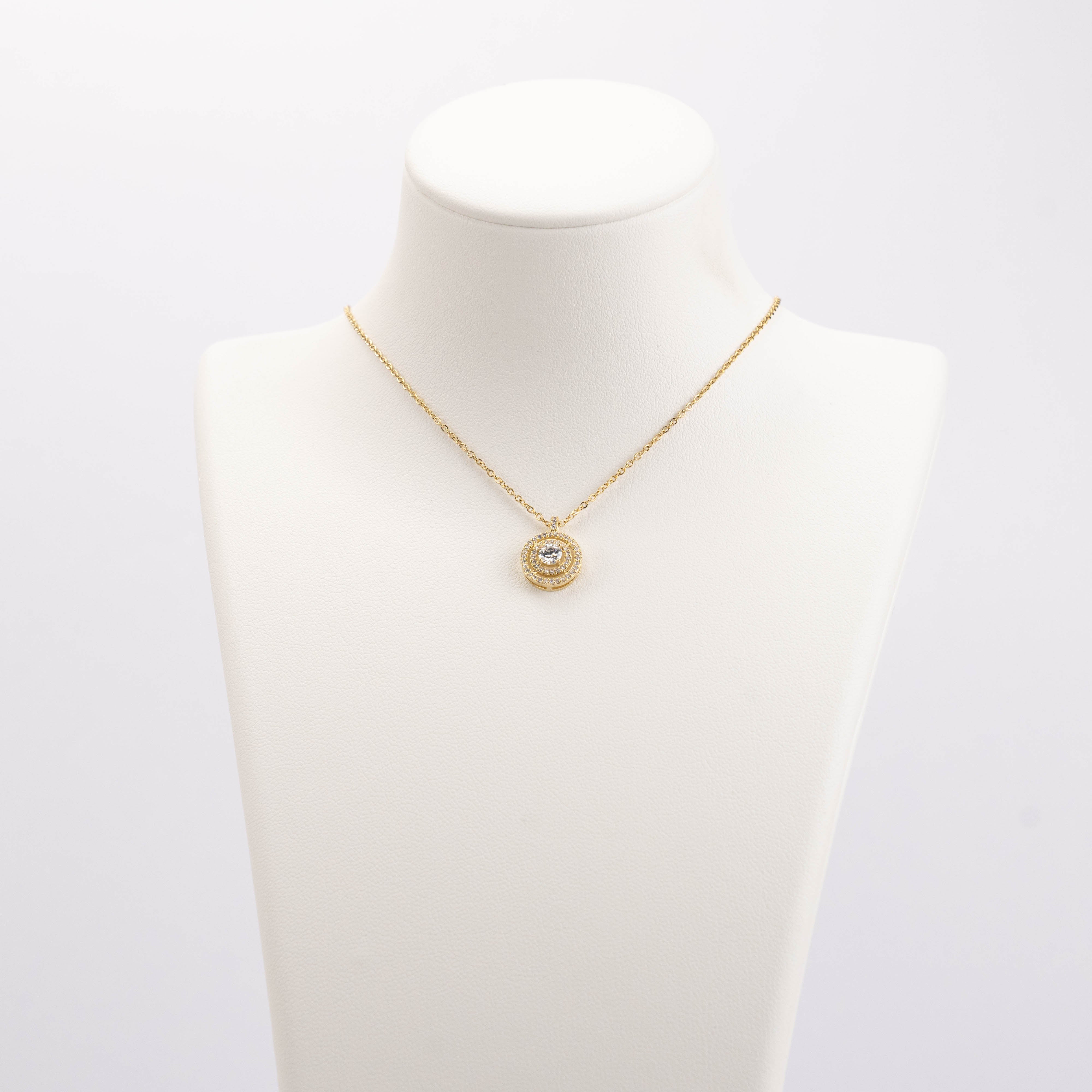 【N-DZR296】Plated 14k Gold Zircon Necklace