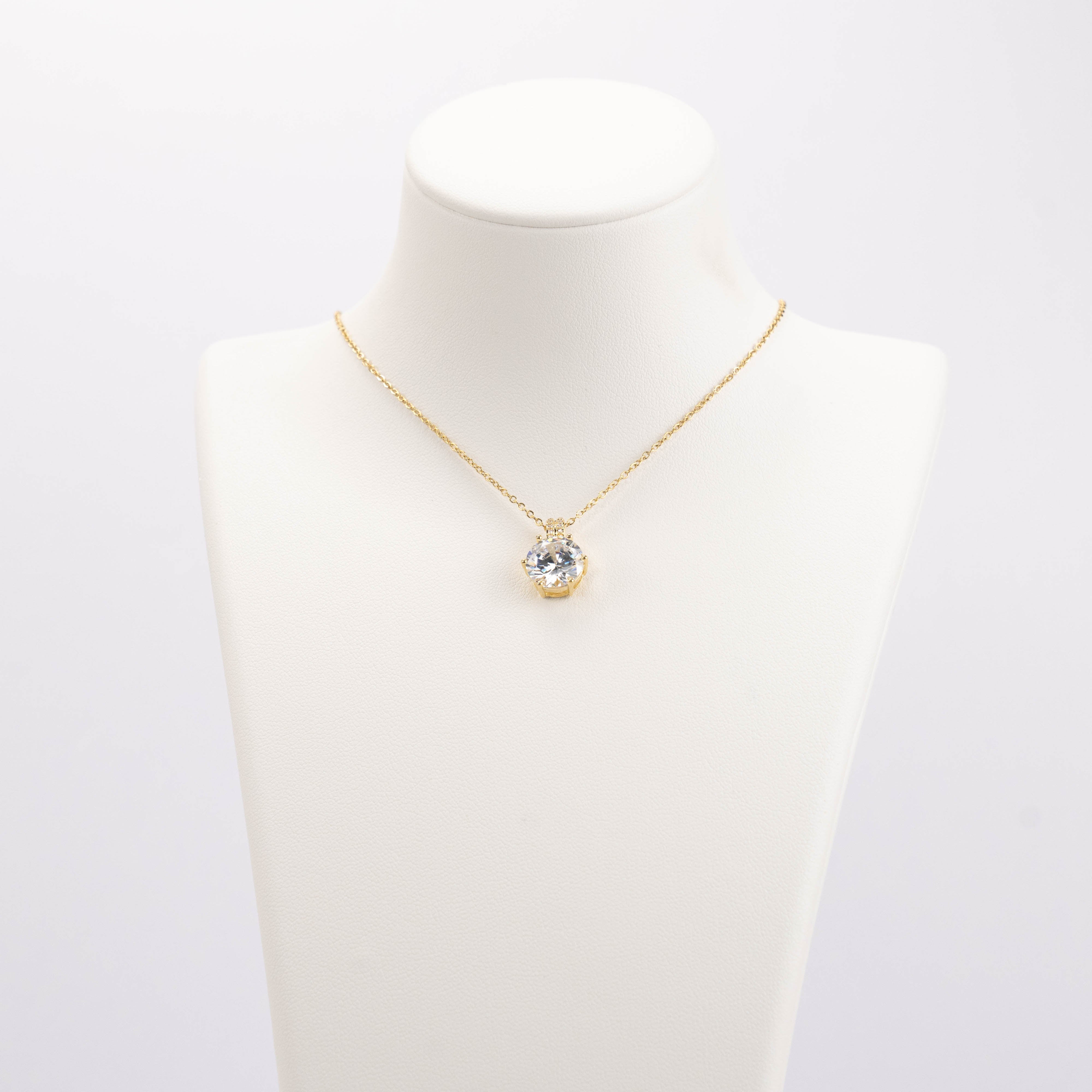 【N-DZR420】Plated 14k Gold Zircon Necklace