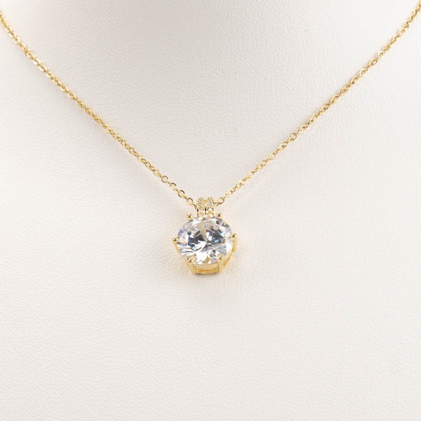 【N-DZR420】Plated 14k Gold Zircon Necklace