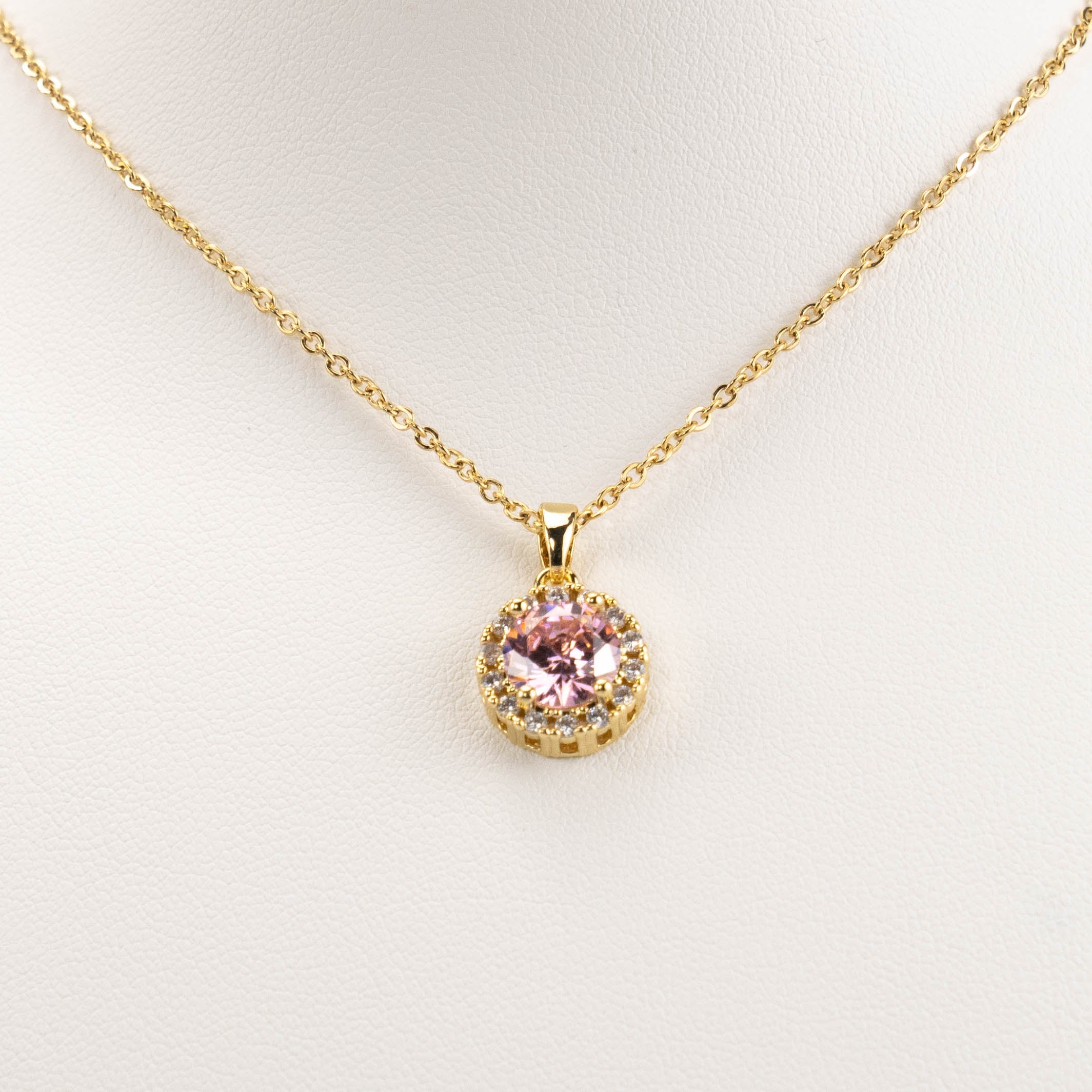 【N-X03】Plated 14k Gold Zircon necklace