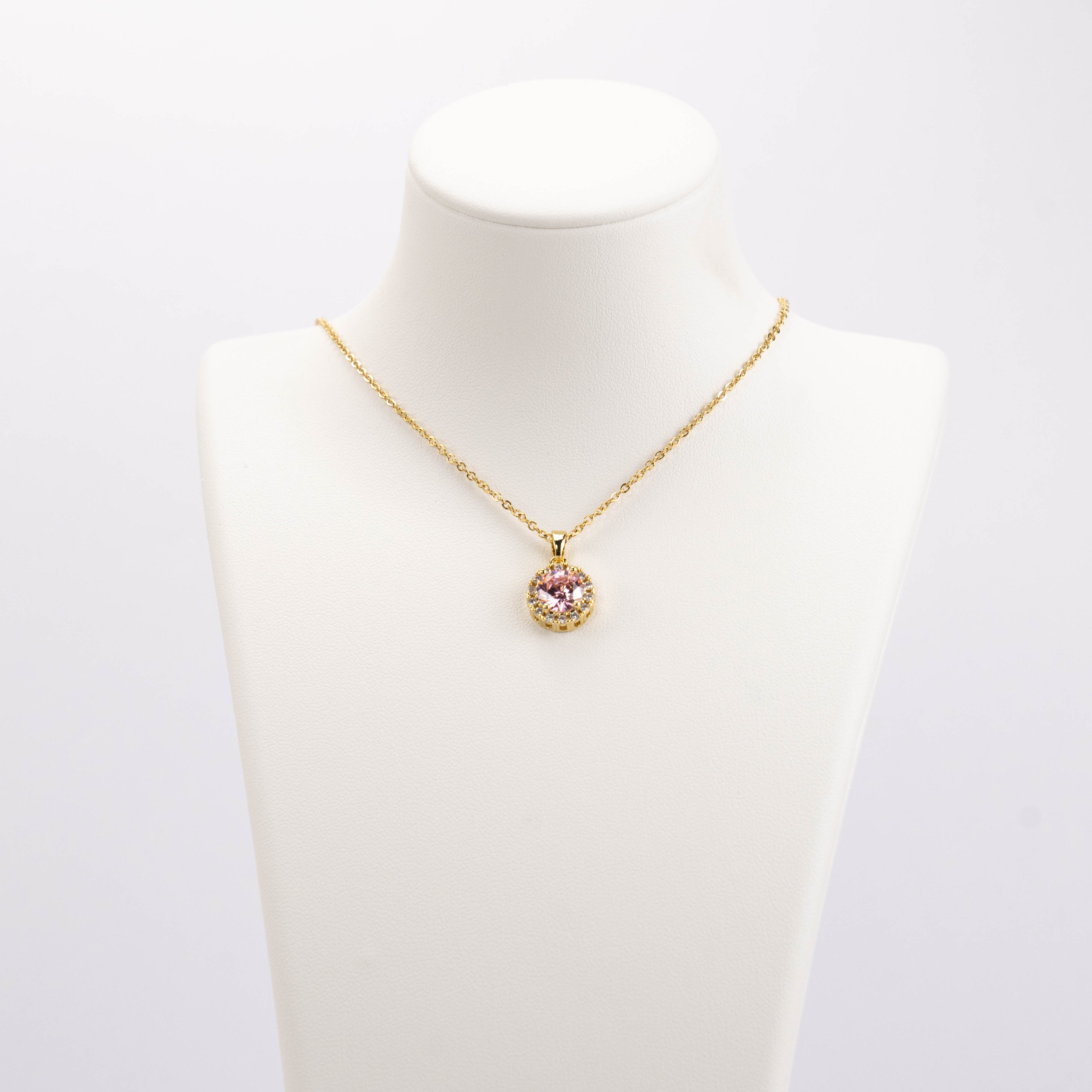 【N-X03】Plated 14k Gold Zircon necklace