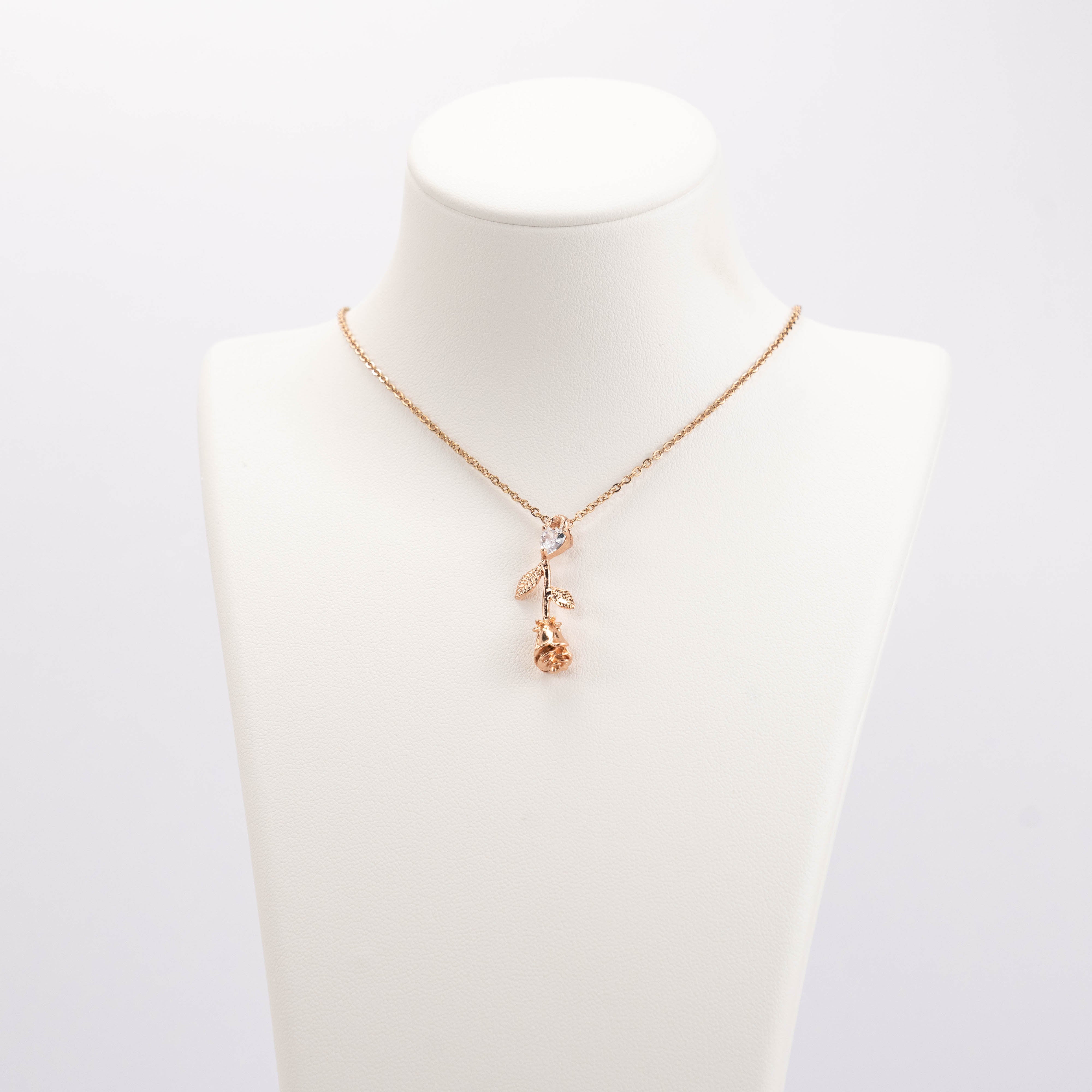 【N-X02】Plated 14k Gold Zircon necklace