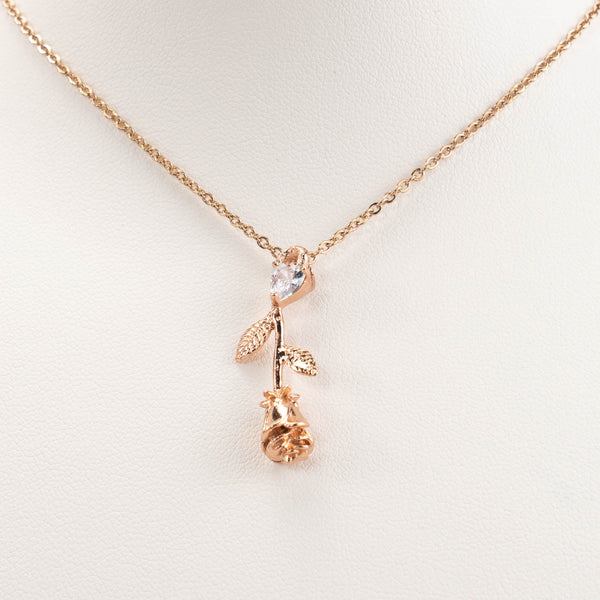 【N-X02】Plated 14k Gold Zircon necklace