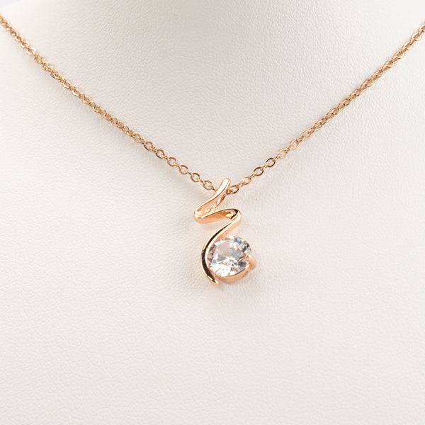 【N-X07】Plated 14k Gold Zircon necklace