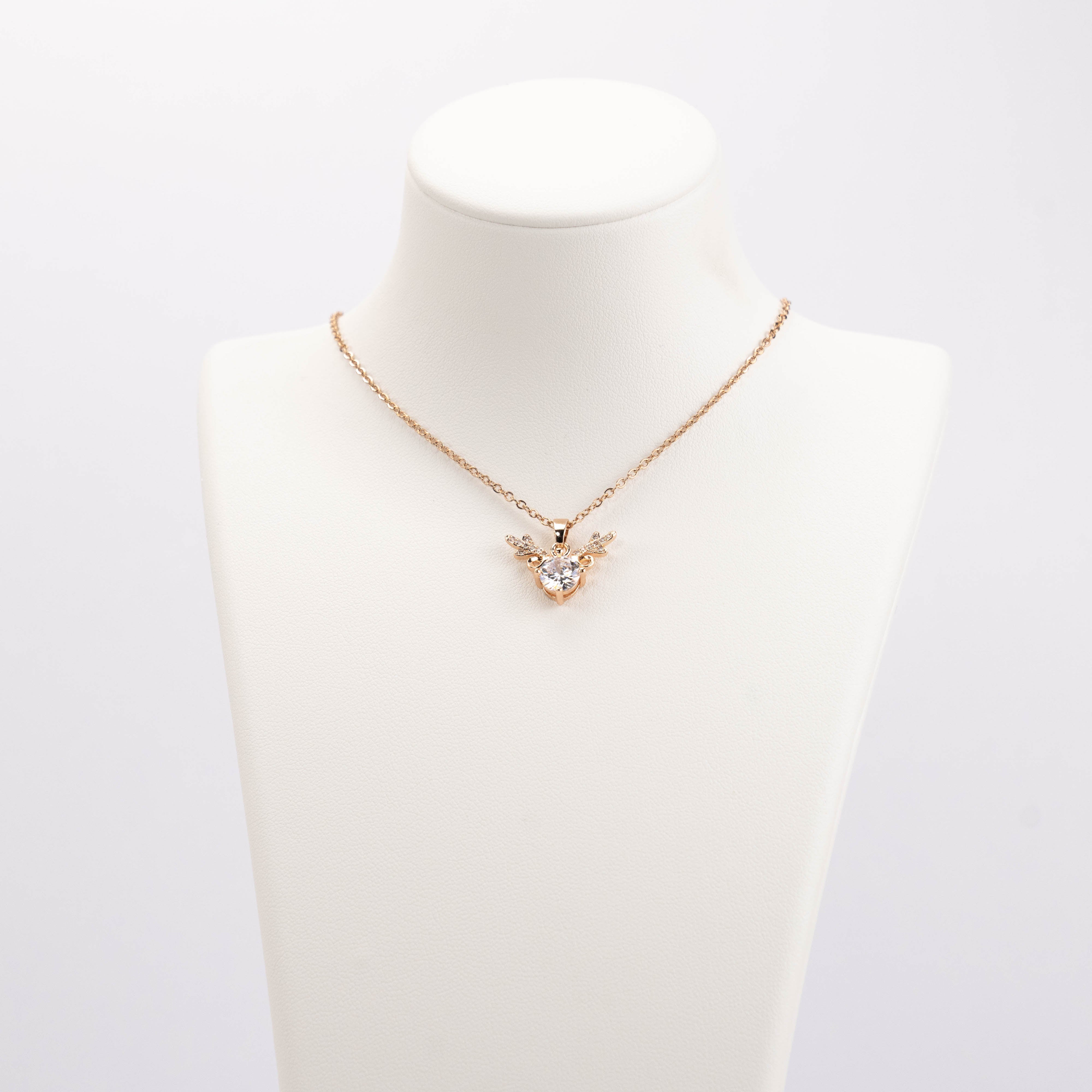 【N-X09】Plated 14k Gold Zircon necklace